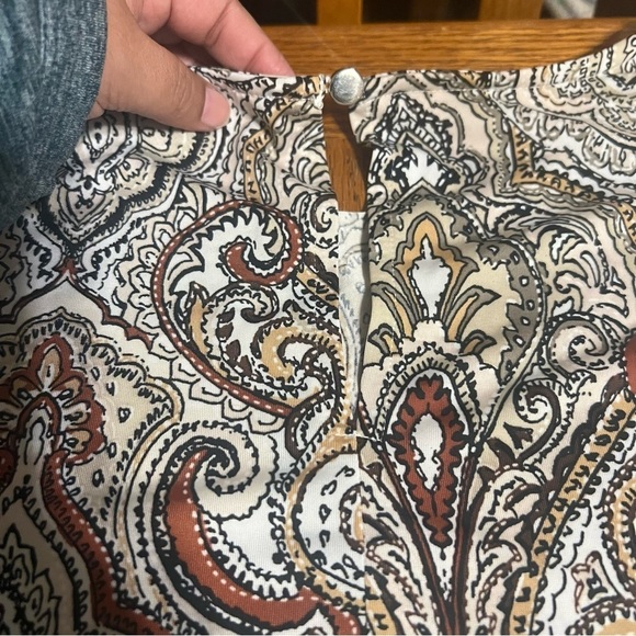 Cocomo Woman Paisley Print Tulip Split Hem Short Sleeve Tunic Top Sz 2X Stretchy - Picture 9 of 15